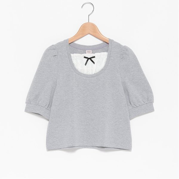 布帛切り替えTシャツ（7分丈）