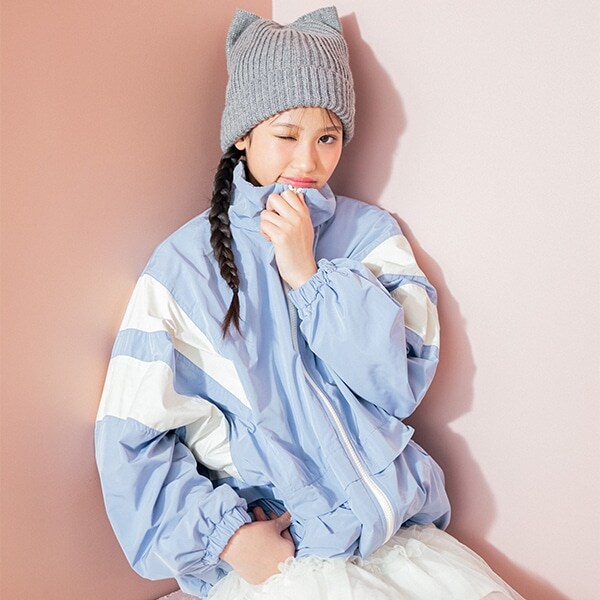 【撥水】裏フリースあったか配色トラックジャケット