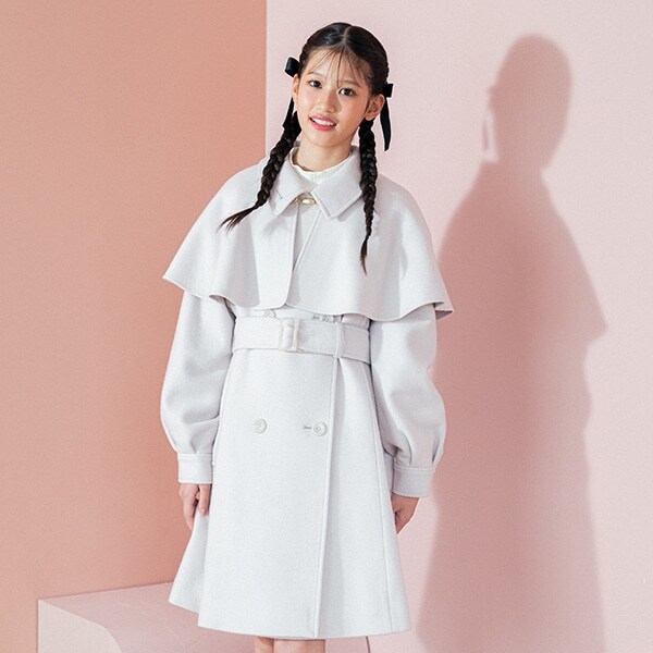 ケープつきマルチカラーコート