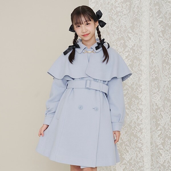 ケープつきマルチカラーコート