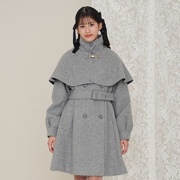 ケープつきマルチカラーコート