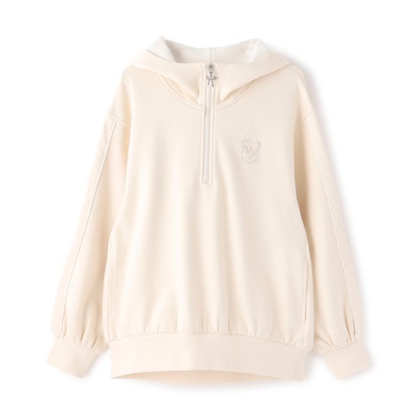 ハーフジップスフレタッチパーカ