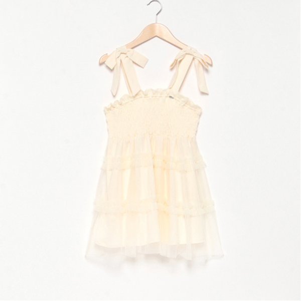 ショルダーリボンふんわりチュールチュニック