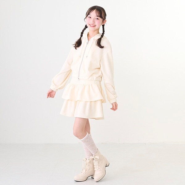 リボンジャカードZIPパーカ×スカパンセットアップ