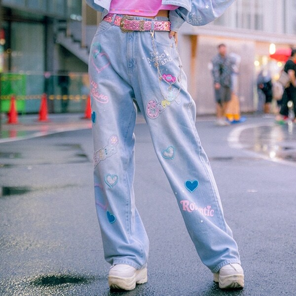 復刻♪ デコラティブワイドデニムパンツ