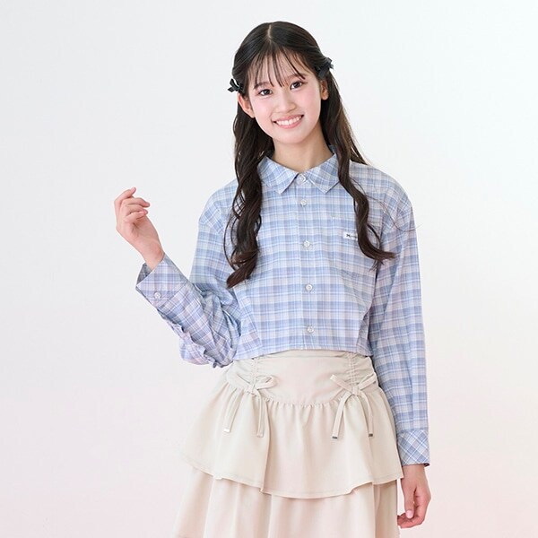 クロップド丈フリルシャツ
