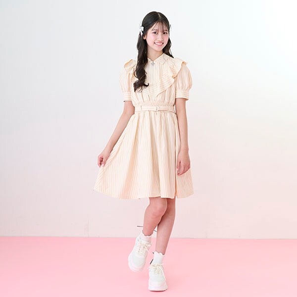 【ニコ☆プチ掲載】ハーフジップフリルワンピース