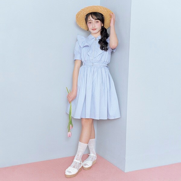 【ニコ☆プチ掲載】ハーフジップフリルワンピース