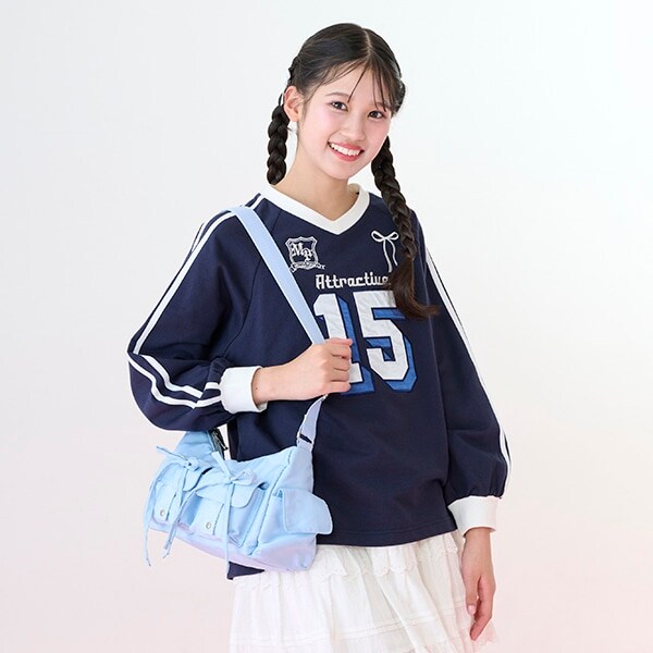 リボンフラップショルダーバッグ