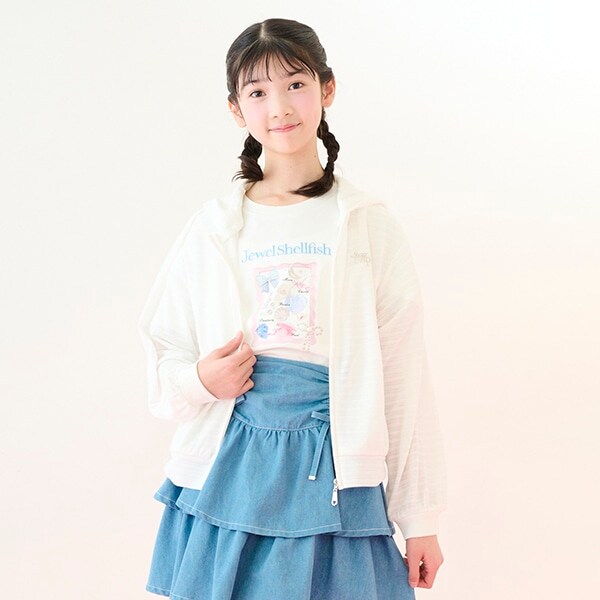 【UVカット】タック天竺パーカ