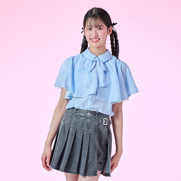 ケープフリルブラウス