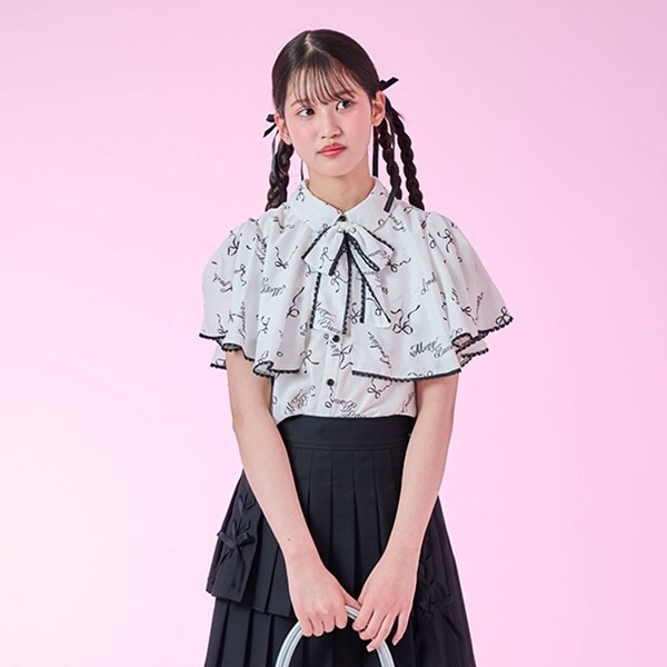 ケープフリルブラウス