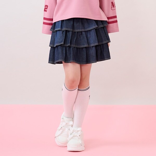 ハートバックルベルトつきティアードスカパン