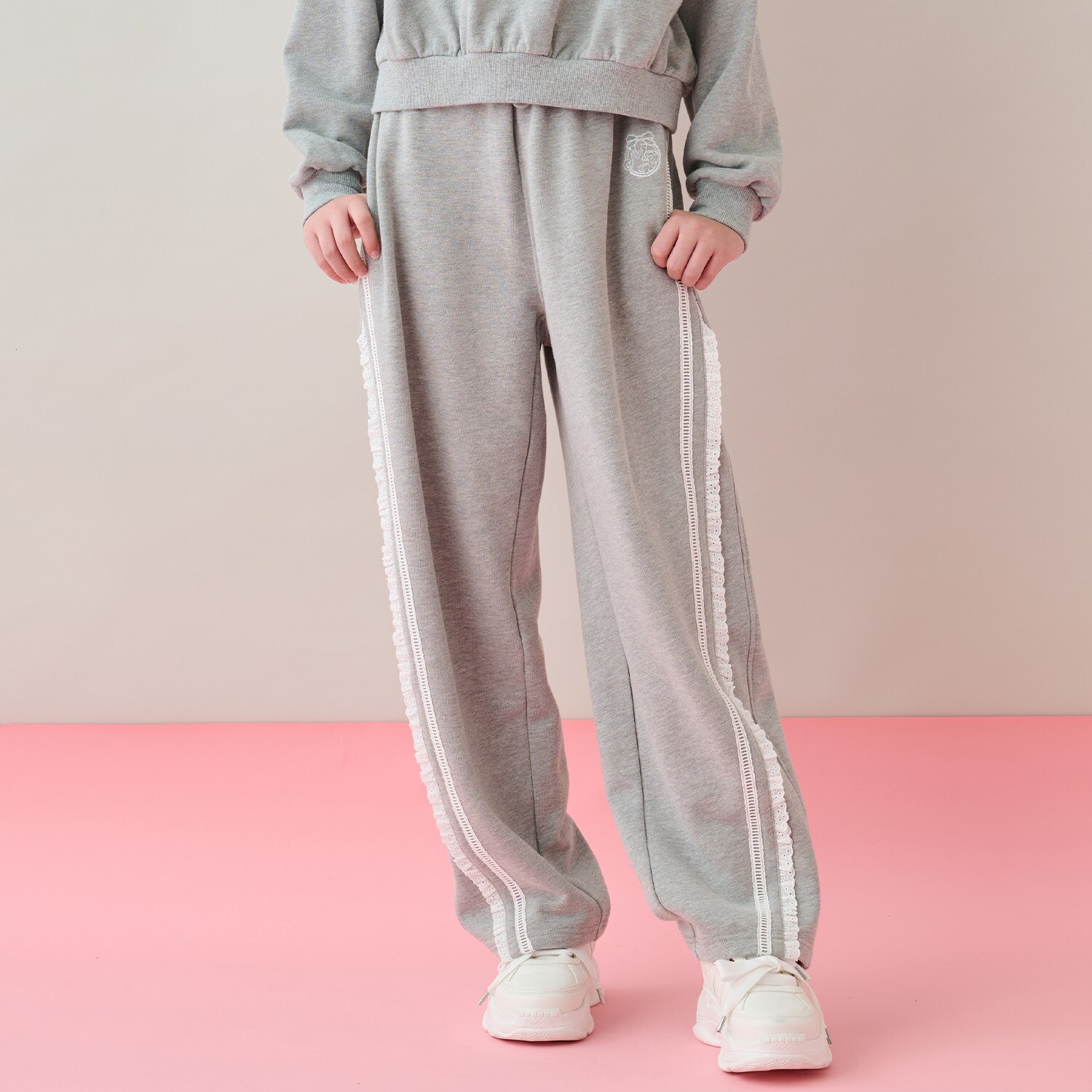 スウェットバレルレッグパンツ