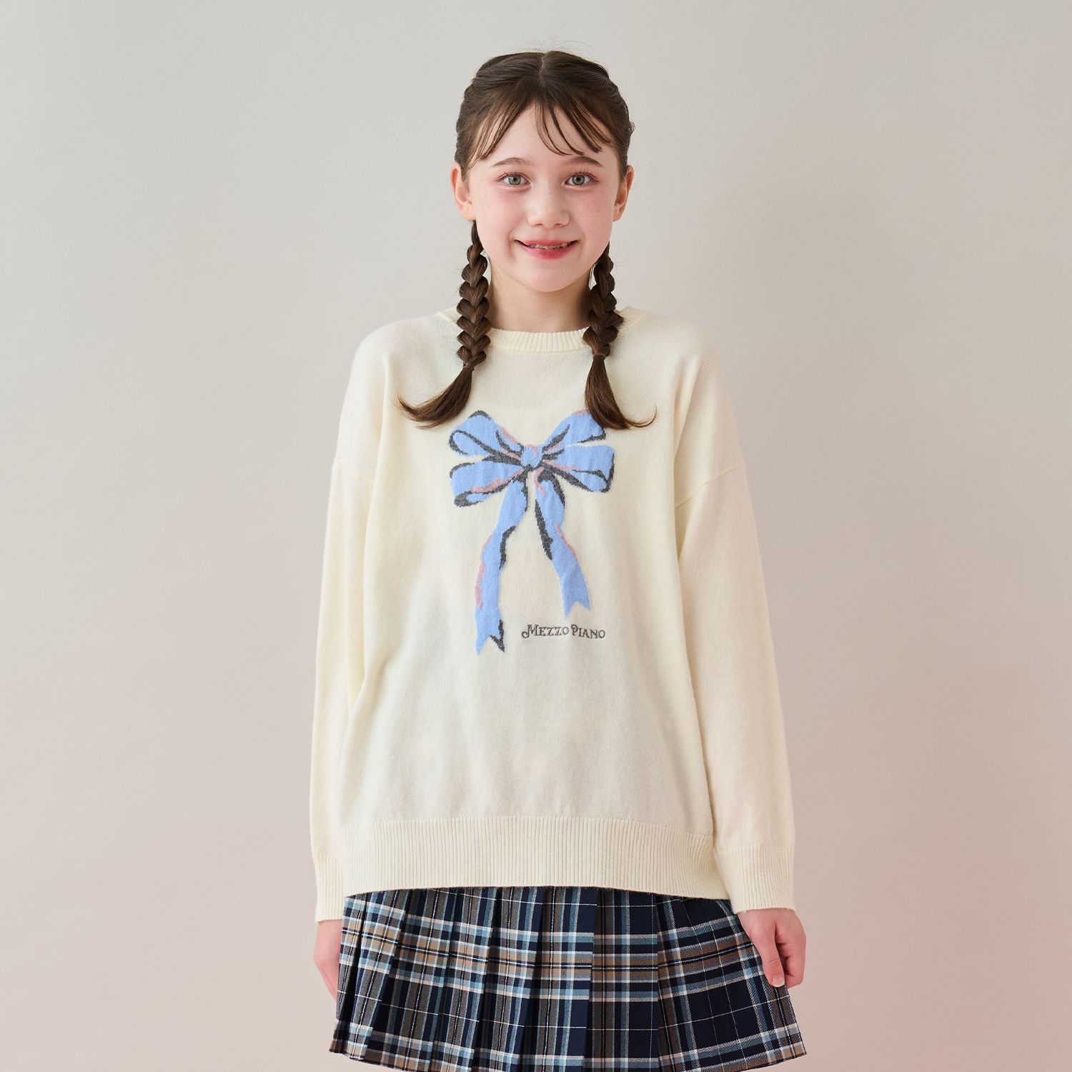 ゆったりリボンニット