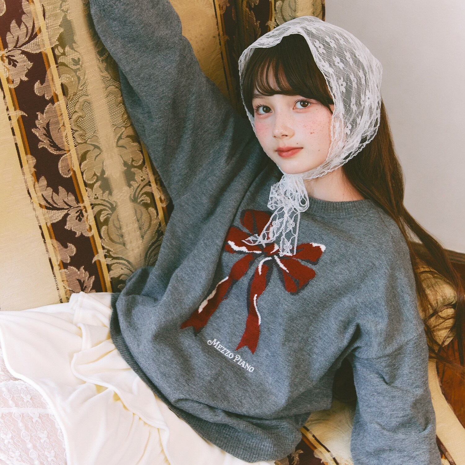 ゆったりリボンニット