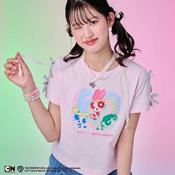 【The Powerpuff Girls】　袖リボンTシャツ