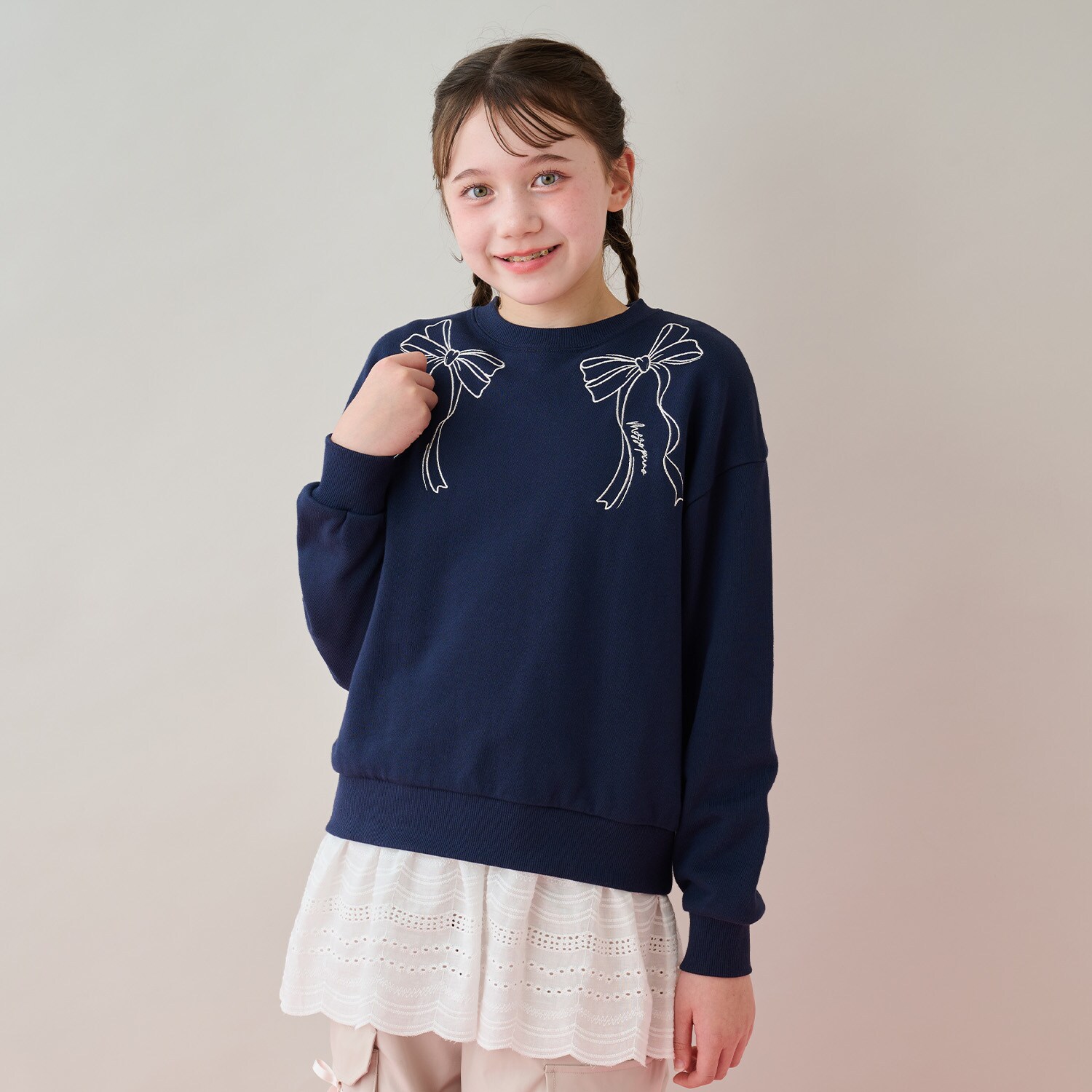 レースレイヤードトレーナー