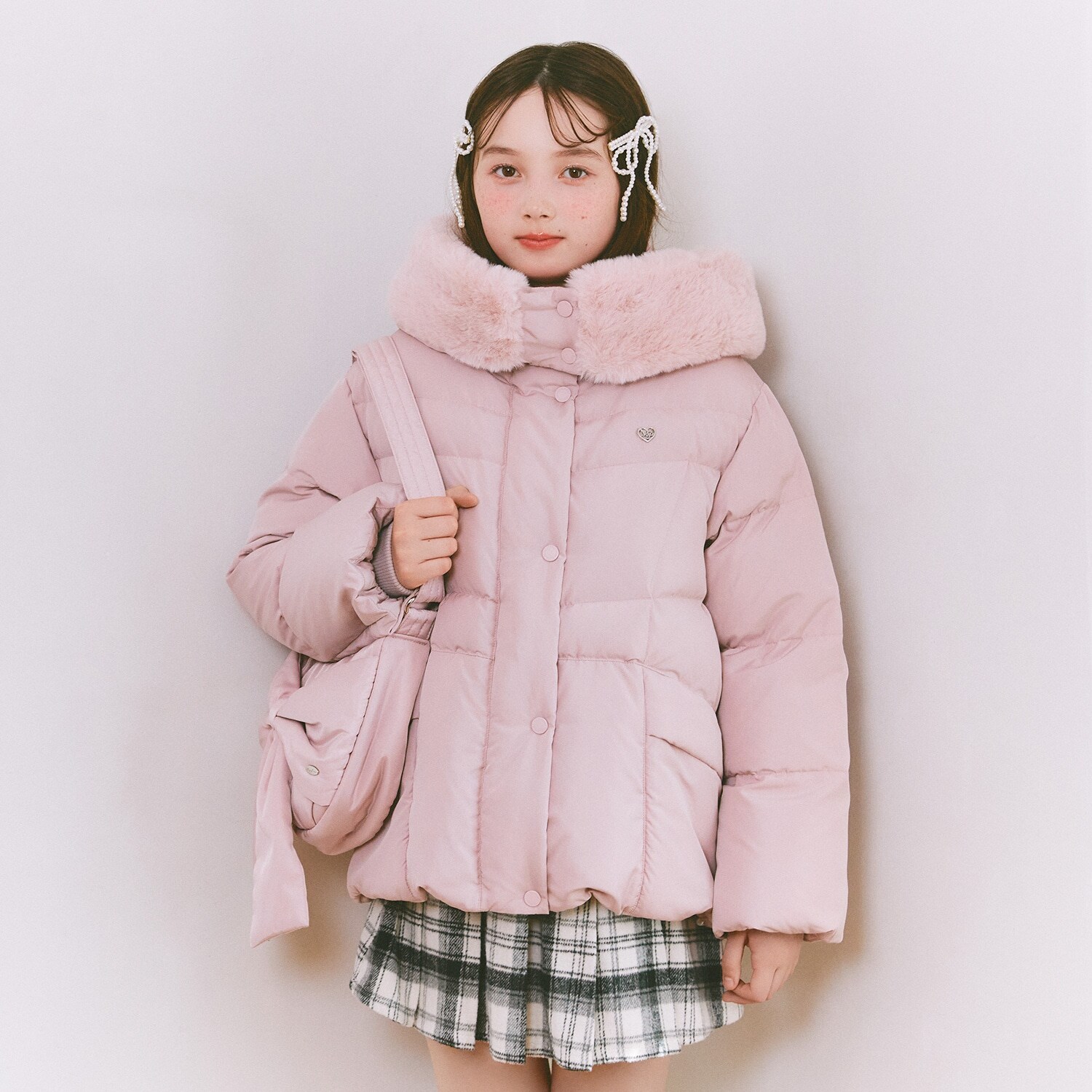 【撥水】暖かファーフーディリサイクルダウンブルゾン