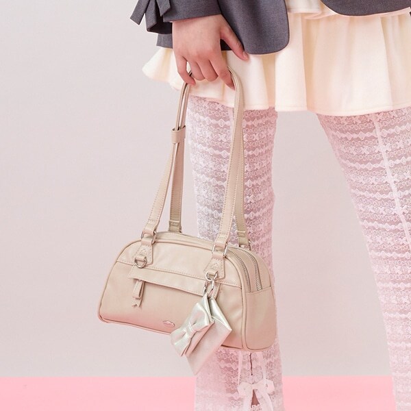 リボンポーチつきボストンバッグ