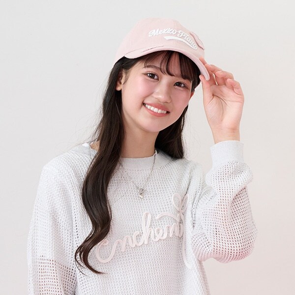 【UVカット/遮熱/冷感】ハートアップリケキャップ