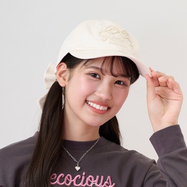 【UV・遮熱・冷感】後ろリボンキャップ