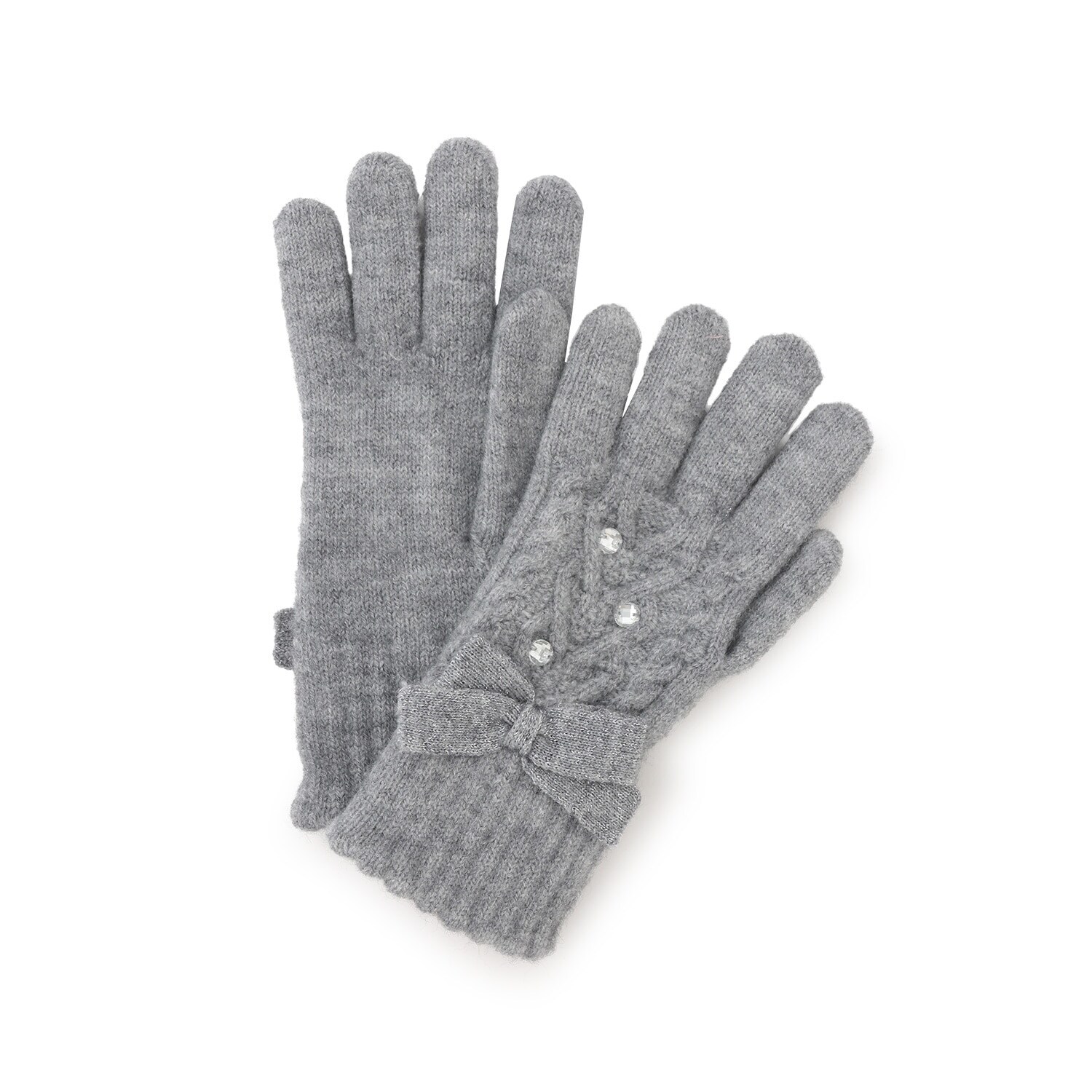 裏起毛リボン手袋