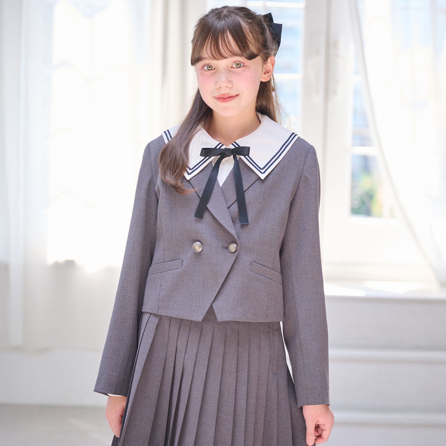 Wボタンショートジャケット