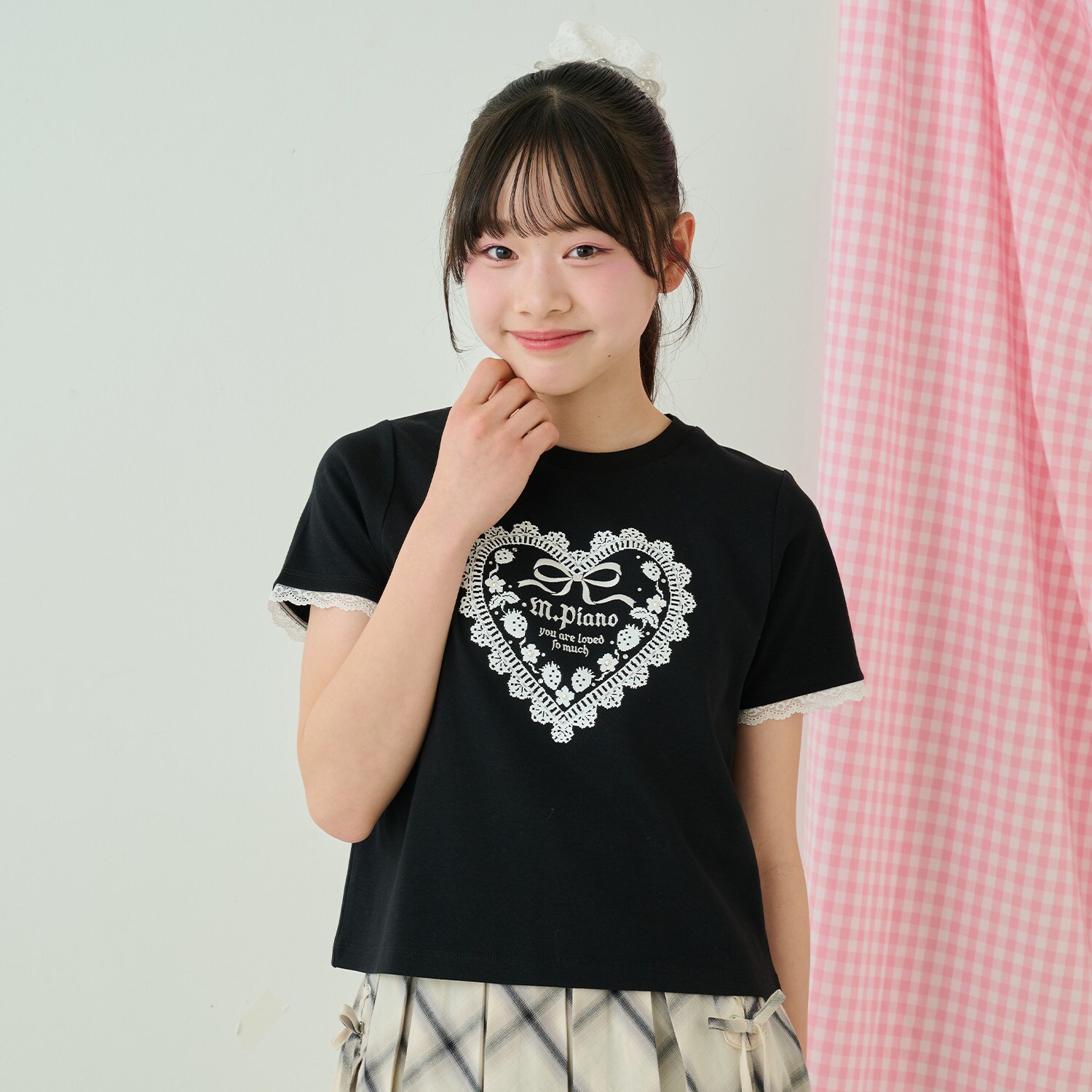 トリムレース半袖Tシャツ