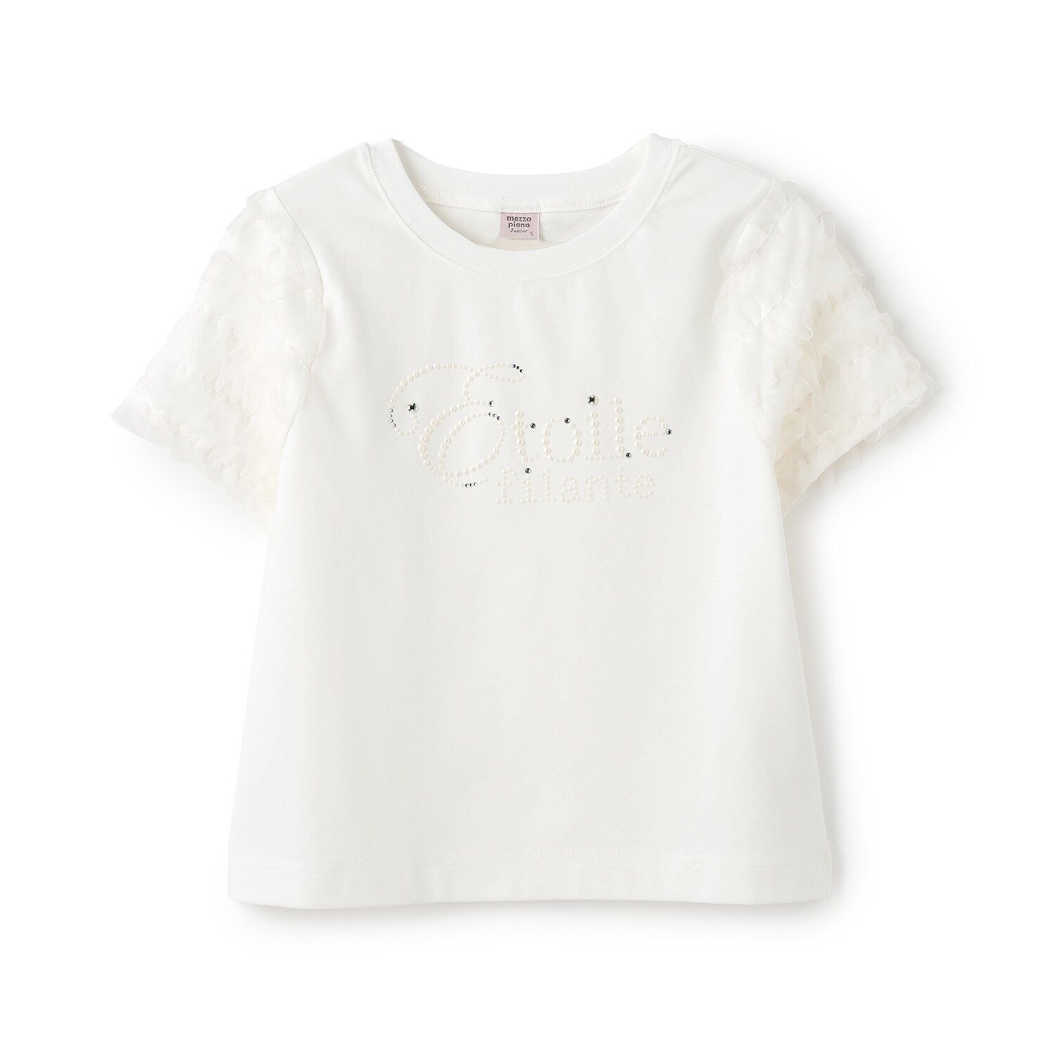 【接触冷感】袖チュールフリルTシャツ