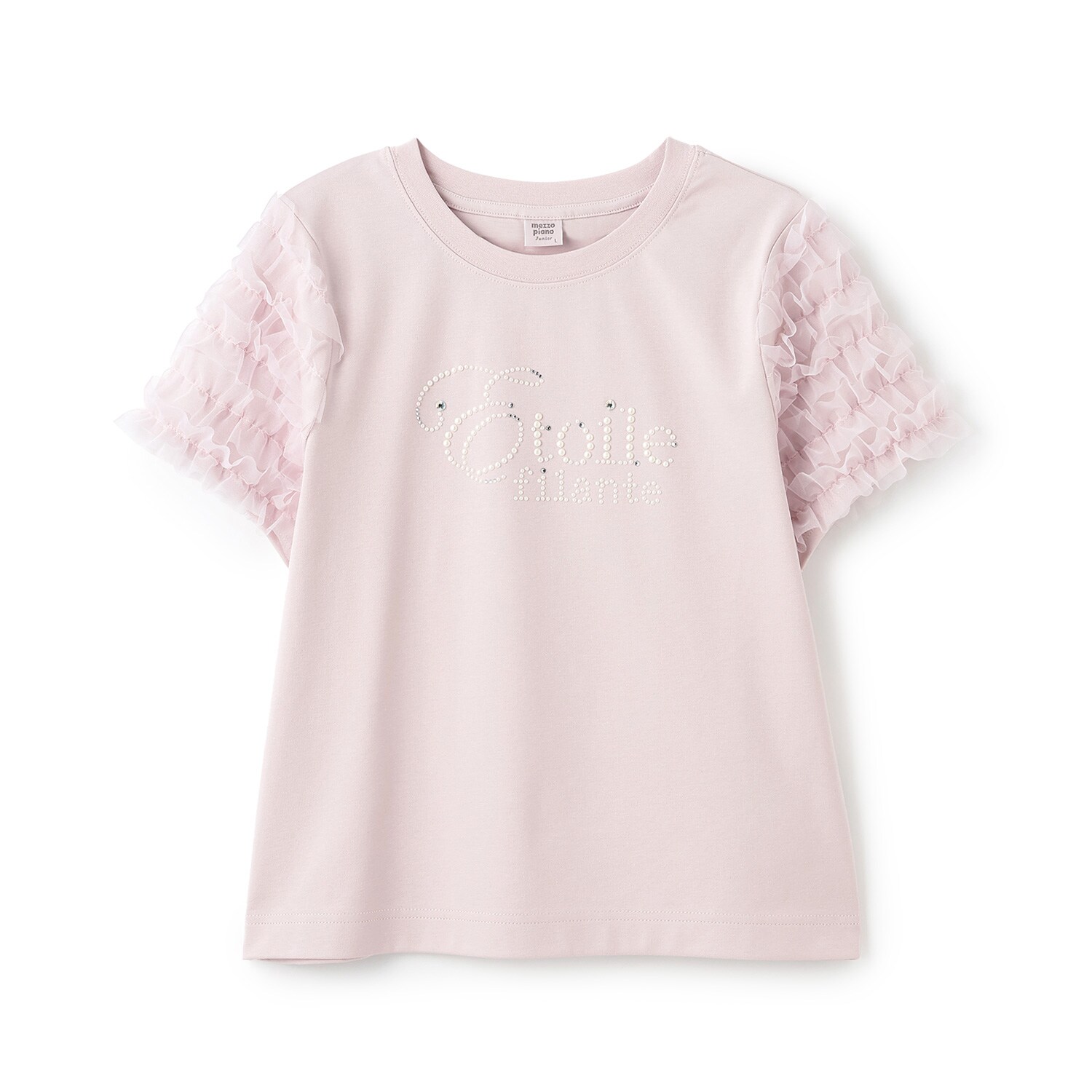 【接触冷感】袖チュールフリルTシャツ