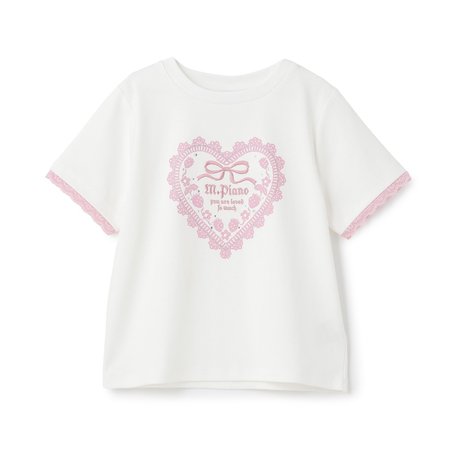【接触冷感 】トリムレース半袖Tシャツ