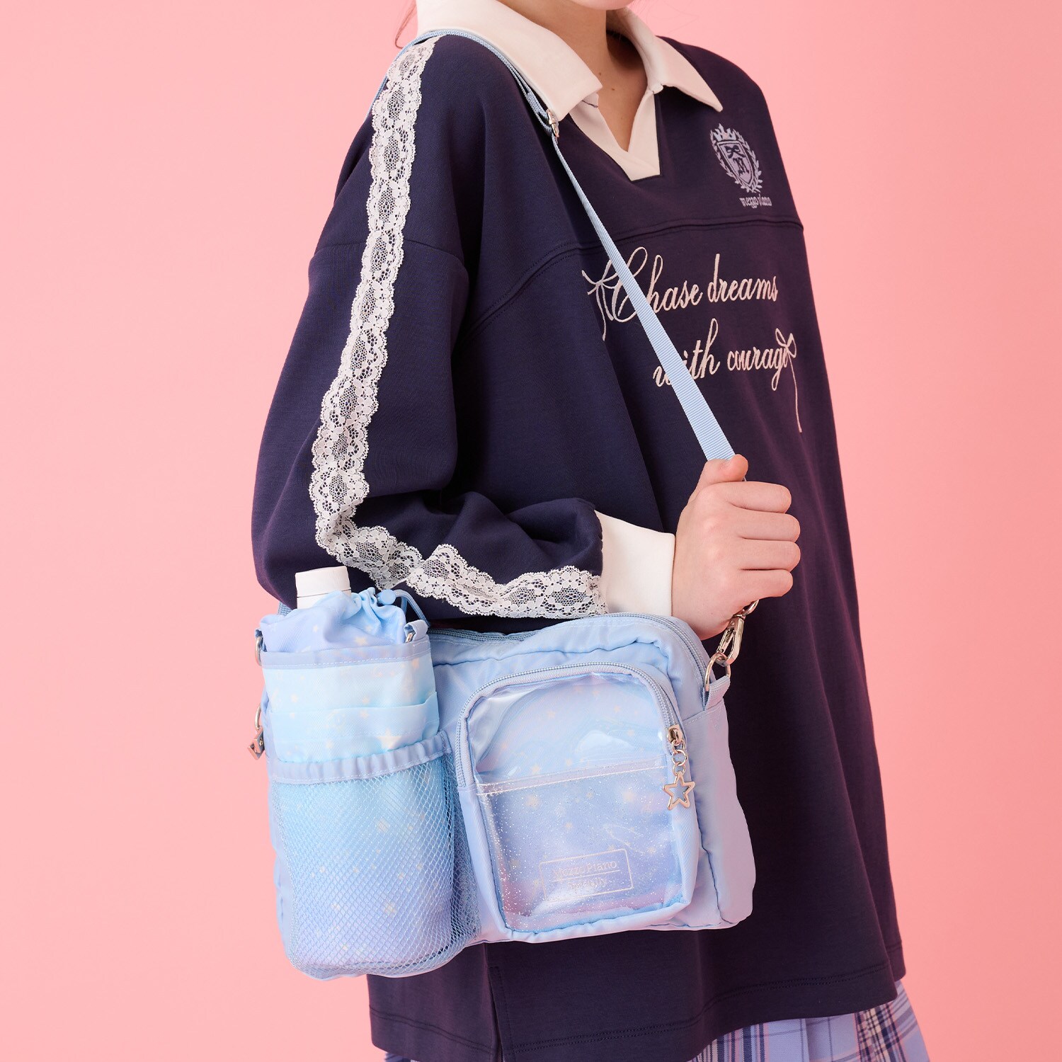 星座＆音符柄ボトルホルダーつきショルダーバッグ♪