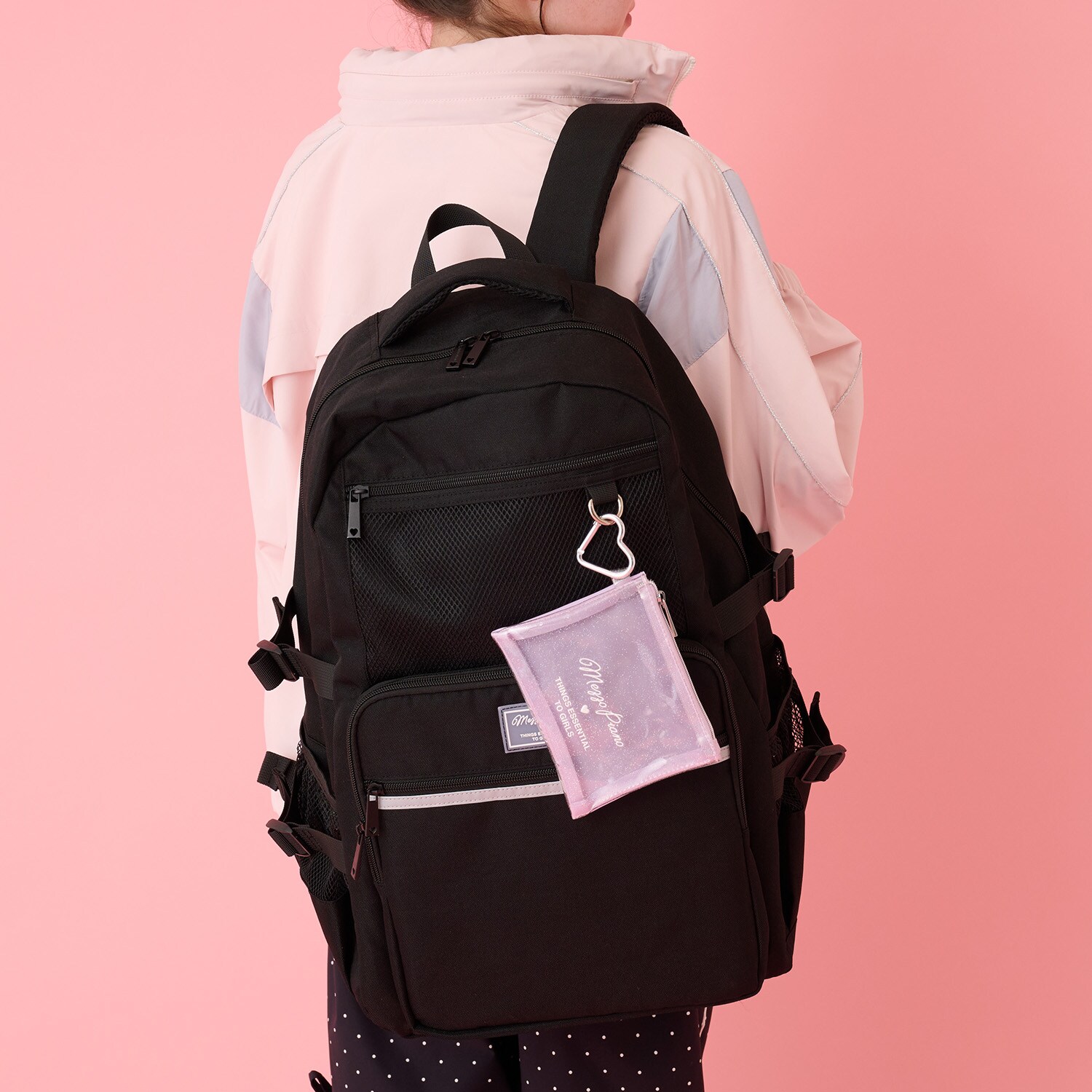 【撥水】ラメポーチつきリュック