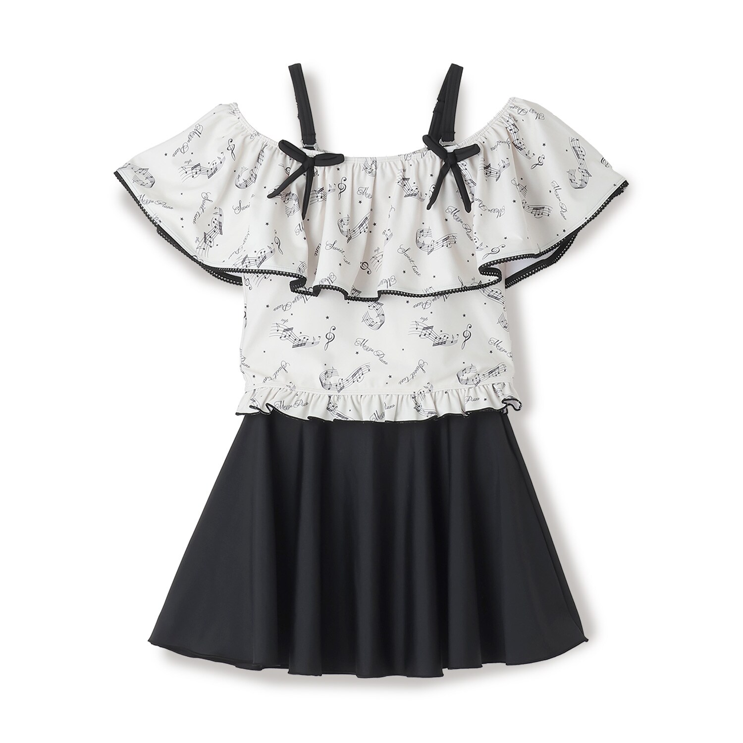 【SWIM】音符柄フリルスイムウェア（2WAY)