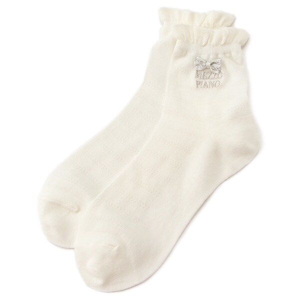 針抜きボーダークルーソックス