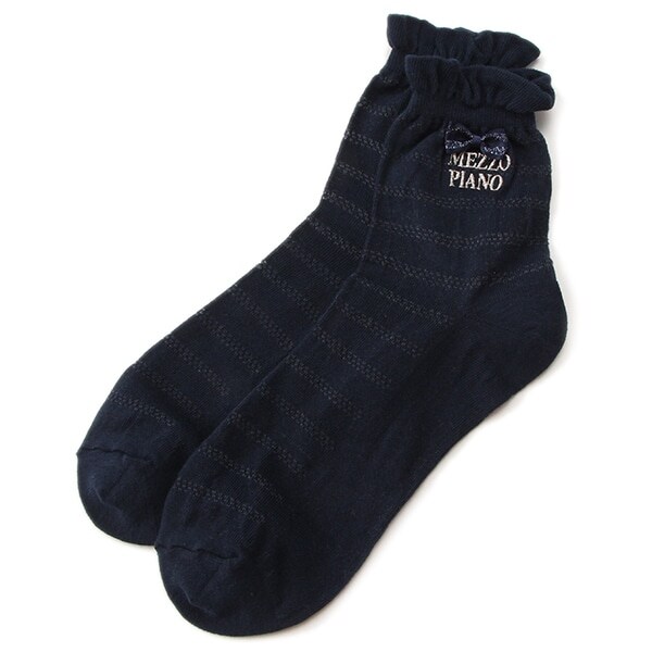 針抜きボーダークルーソックス