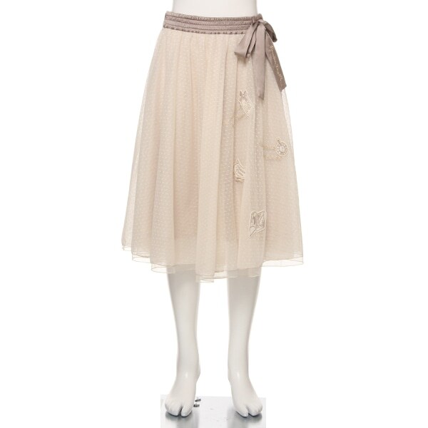刺しゅうアップリケチュールスカート