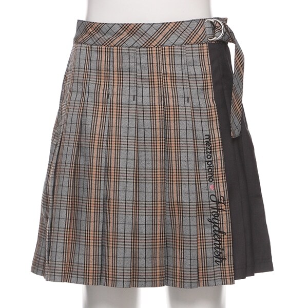 チェックプリーツスカパン