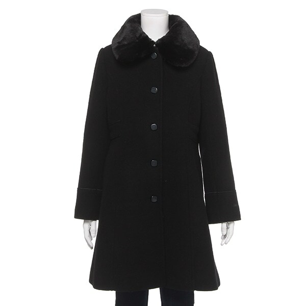 フェイクファー衿つきロングコート