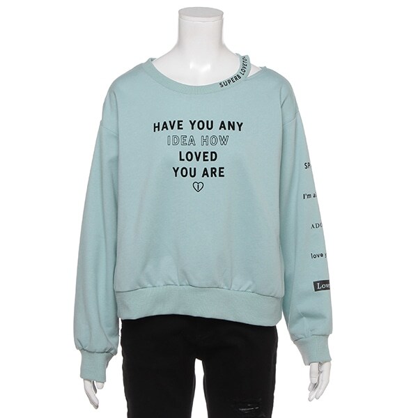 ミニ裏毛 衿スリットロゴトレーナー