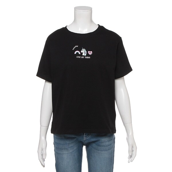 吸水速乾 3連モチーフ刺しゅうTシャツ