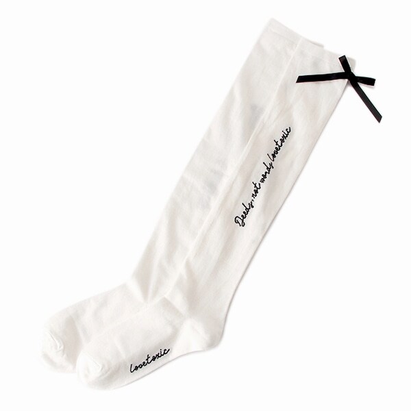 バックリボンロゴニーハイソックス