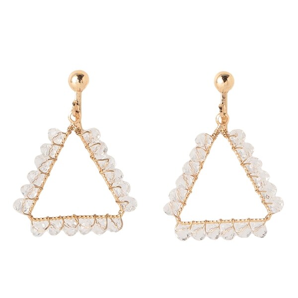 トライアングルビーズイヤリング