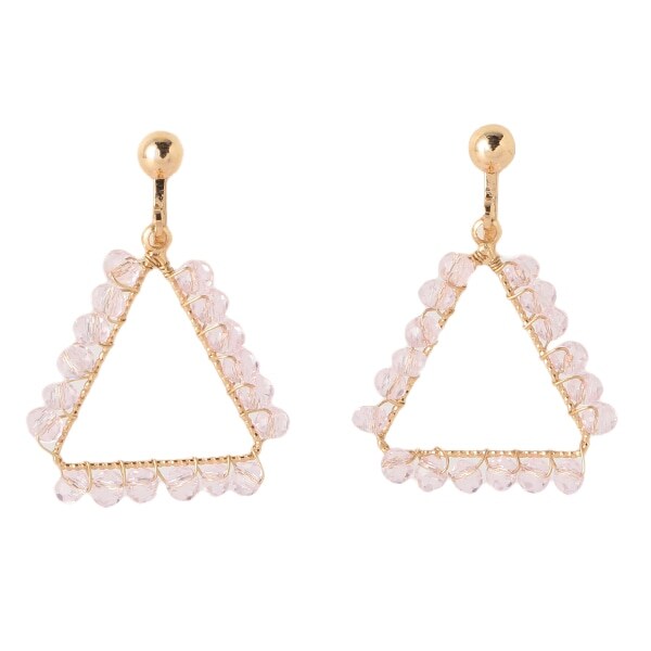 トライアングルビーズイヤリング