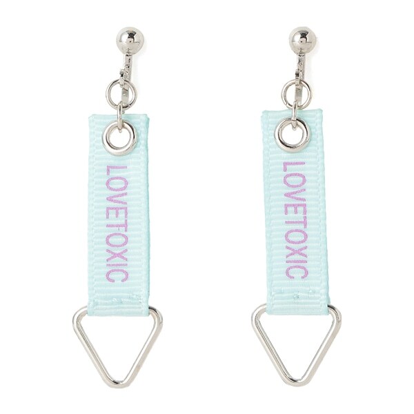 ロゴテープ＆トライアングルパーツイヤリング