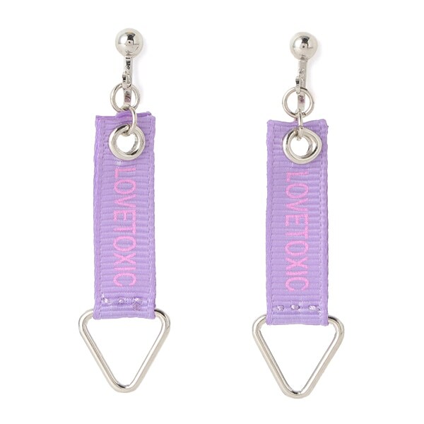 ロゴテープ＆トライアングルパーツイヤリング