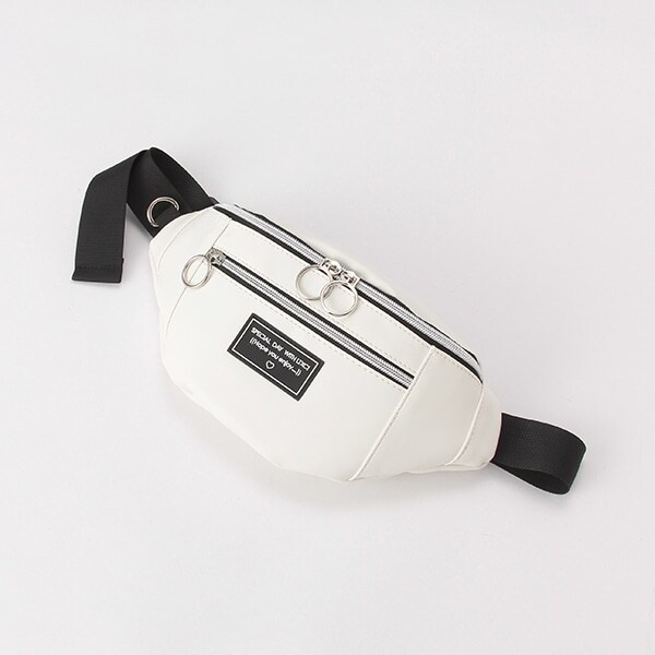 ワンポイント合皮ウエストバッグ