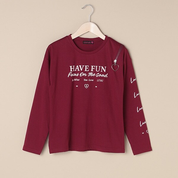 肩ファスナーロゴプリントTシャツ