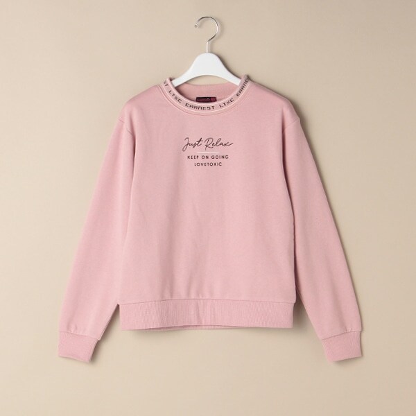 裏毛 衿リブロゴトレーナー